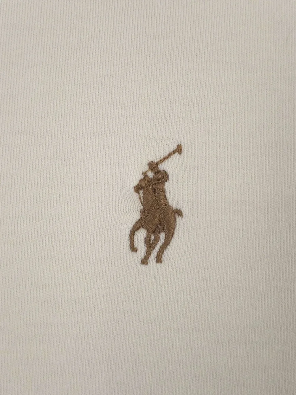 Polo Ralph Lauren Ivory Polo Shirt Mens XL Brown Pony Short Sleeve 100% Cotton